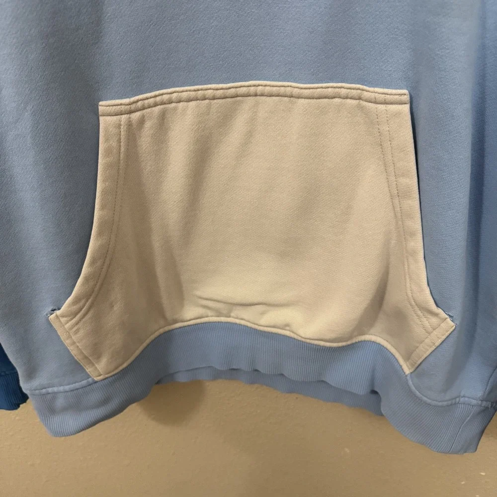 Odd Future Colorblock Hoodie Blue Cream Pink Embroidered Logo Mens Medium